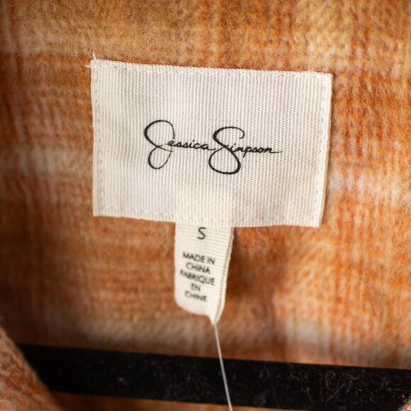NEW Jessica Simpson Women’s Plaid Shirt Jacket Shacket Toasted Coco Small - Picture 4 of 8
